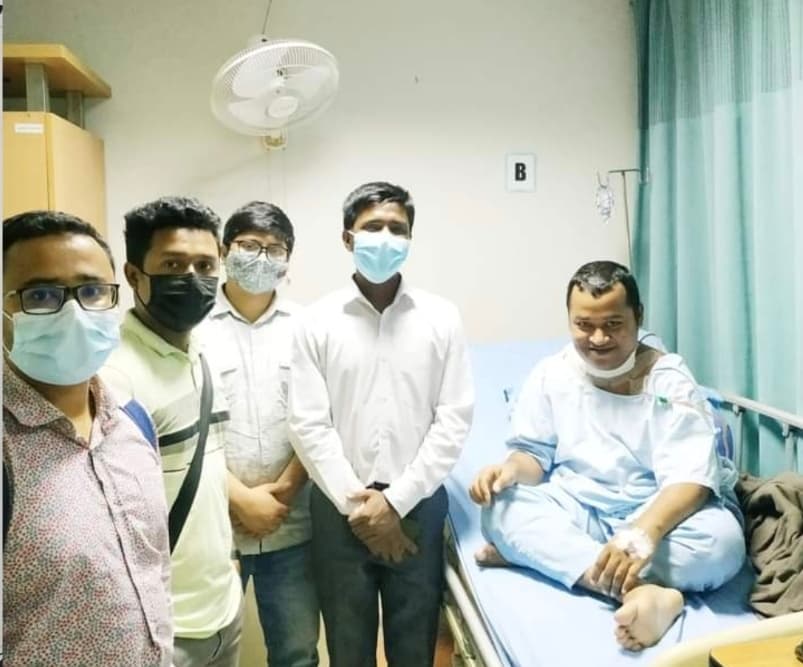 Dr.Mithun Halder, Monowar Shikder Medical College, was suffering from Papillary Ca of Thyroid